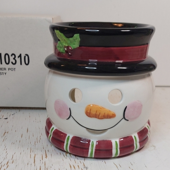 Waxcessories Vintage 2000 Ceramic Simmer Pot Frosty Christmas Snowman Tealight - Picture 6 of 7